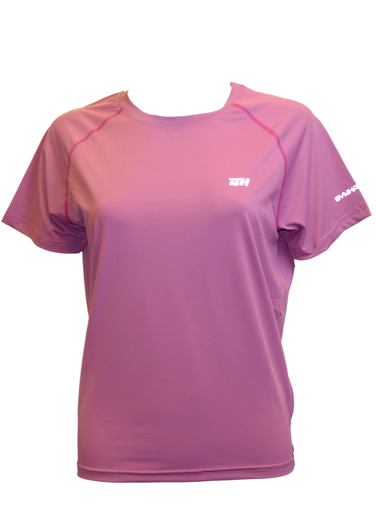 GH Women's Round Neck Gym T-Shirt - High-Performance Polyester & Elastane, Moisture-Wicking, Stretchable Fit for Intense Workouts